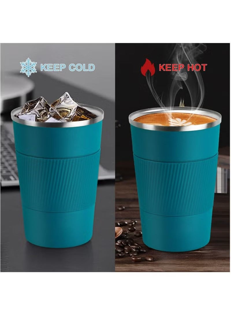 Arabest 510ml Stainless Steel Coffee Cup, Vacuum Insulated Travel Mug for Home Office Outdoor Works Great for Ice Drinks and Hot Beverage（Blue）  - Image 4