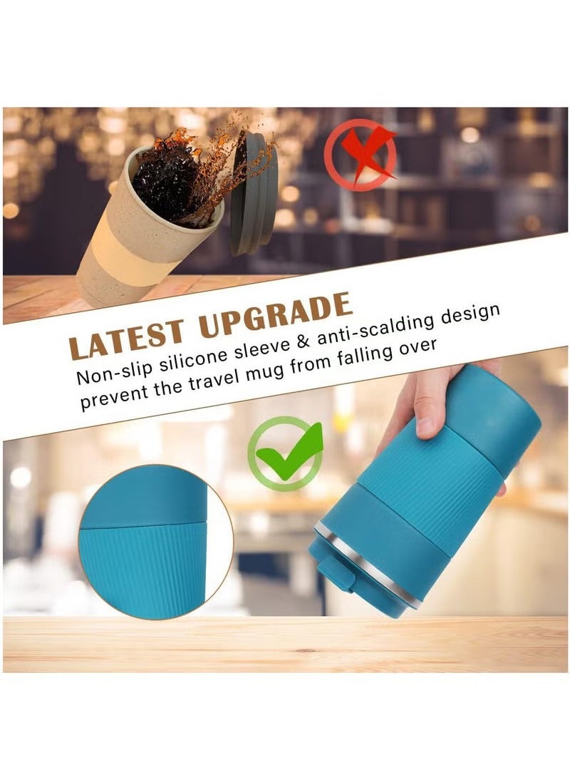 Arabest 510ml Stainless Steel Coffee Cup, Vacuum Insulated Travel Mug for Home Office Outdoor Works Great for Ice Drinks and Hot Beverage（Blue）  - Image 5