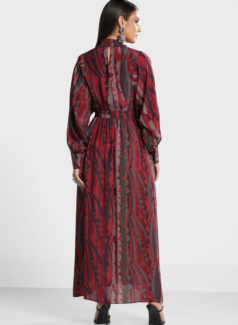 ريتو كومار فستان بياقة عالية واكمام بالون - Image 2