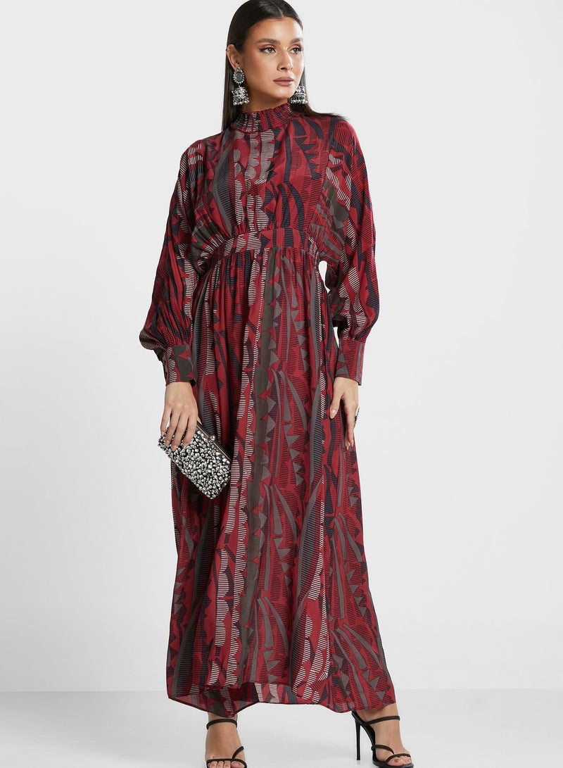 ريتو كومار فستان بياقة عالية واكمام بالون - Image 4