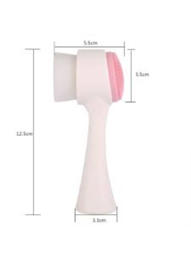 Manual Facial Cleansing Brush, 2-in-1 Skin Care face Brush, Silicone Facial Scrubber Manual Dual Face Wash Brush for Deep Pore Exfoliation Massaging (multi color) 1PCs - Image 5