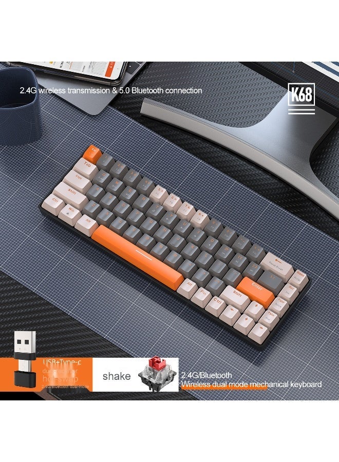 Free wolf Freewolf K68 Bluetooth Wireless Dual-Mode Mechanical Keyboard - Image 1