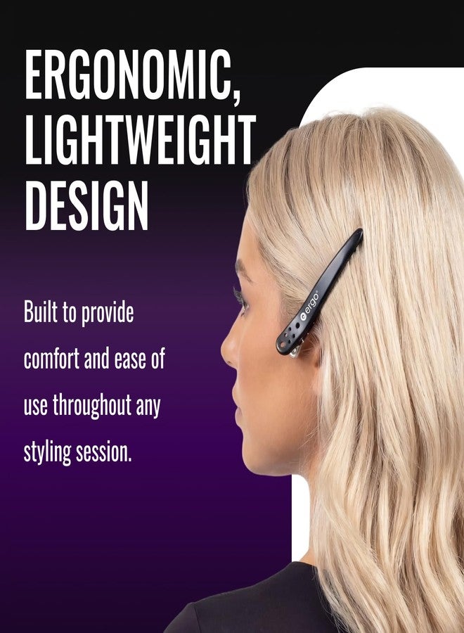 ERGO ProGrip Hair Clips for Styling – 4 Pack | Professional Alligator Hair Clips and Sectioning Clips for Hair | Non-Slip, Strong Grip with ProGrip Teeth | Salon-Grade Styling Clips for All Hair Types - Image 4