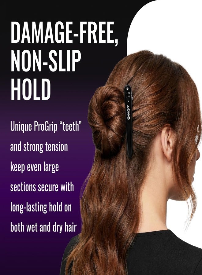 ERGO ProGrip Hair Clips for Styling – 4 Pack | Professional Alligator Hair Clips and Sectioning Clips for Hair | Non-Slip, Strong Grip with ProGrip Teeth | Salon-Grade Styling Clips for All Hair Types - Image 2