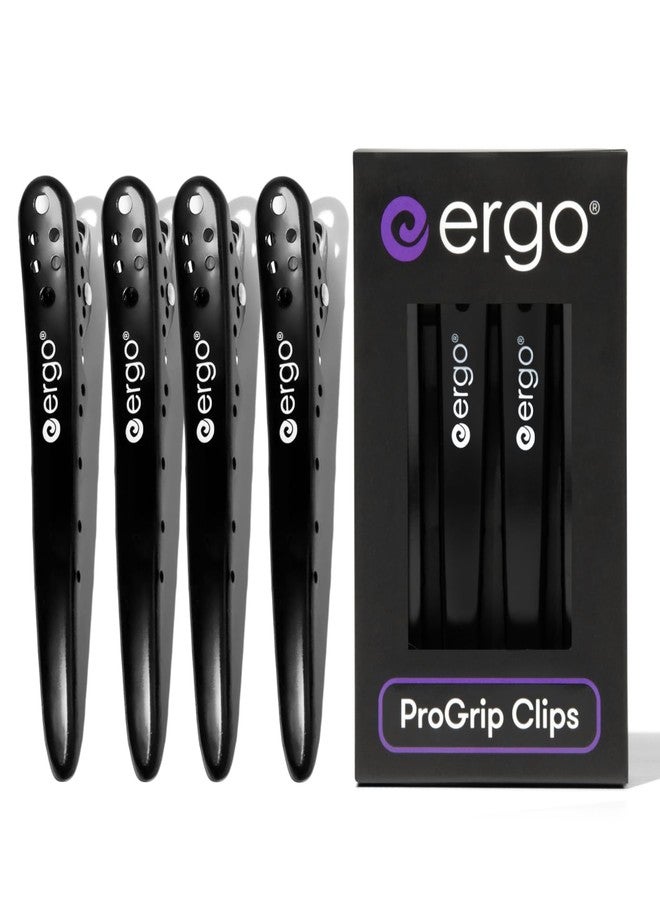 ERGO ProGrip Hair Clips for Styling – 4 Pack | Professional Alligator Hair Clips and Sectioning Clips for Hair | Non-Slip, Strong Grip with ProGrip Teeth | Salon-Grade Styling Clips for All Hair Types - Image 1