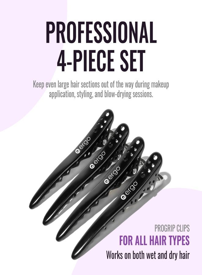 ERGO ProGrip Hair Clips for Styling – 4 Pack | Professional Alligator Hair Clips and Sectioning Clips for Hair | Non-Slip, Strong Grip with ProGrip Teeth | Salon-Grade Styling Clips for All Hair Types - Image 5