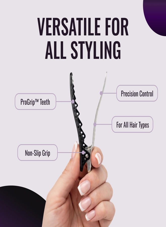 ERGO ProGrip Hair Clips for Styling – 4 Pack | Professional Alligator Hair Clips and Sectioning Clips for Hair | Non-Slip, Strong Grip with ProGrip Teeth | Salon-Grade Styling Clips for All Hair Types - Image 3