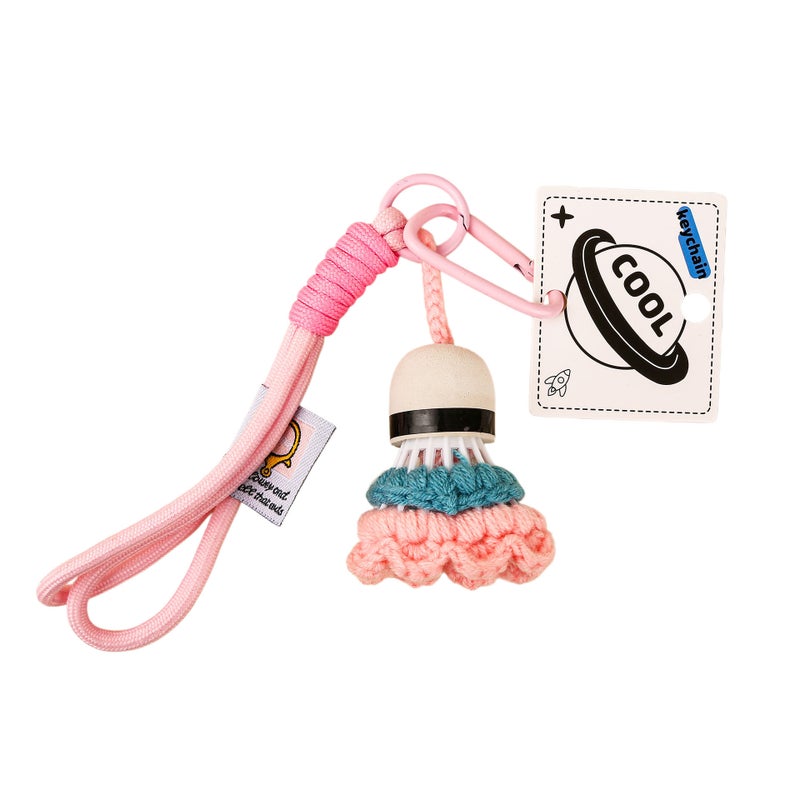 Macaron Plush Badminton Keychain Cartoon Couple Bag Charm Gift - Image 5