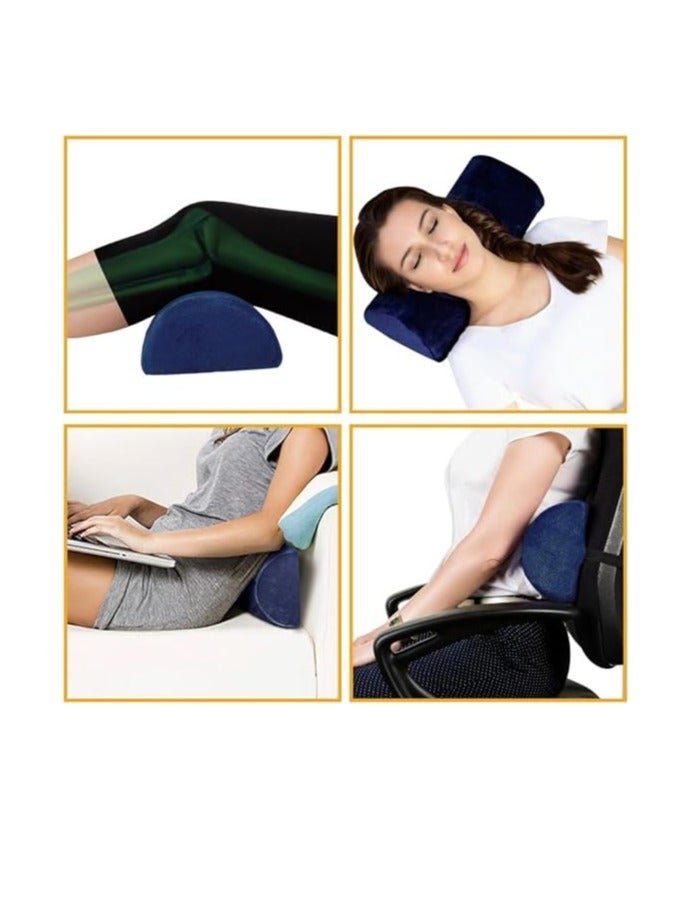 HT Semi-Circular Knee Support Pillow, Portable Support Pillow made of high-quality German foam, with an ideal design, Blue - Image 3