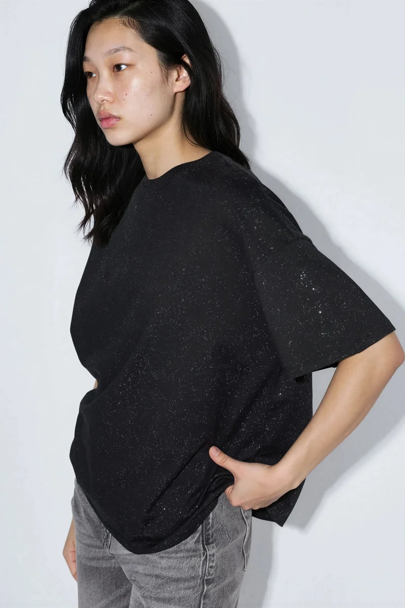 Busem BUSEM Sequin Crew Neck Short Sleeve T-Shirt