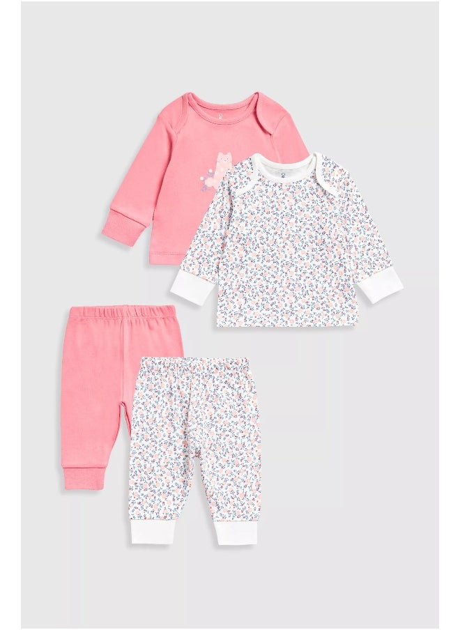 mothercare Ditsy Baby Pyjamas - 2 Pack  - Image 1