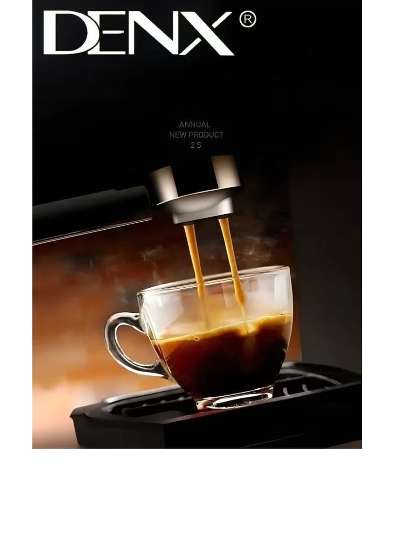 Dinex Denx Professional Home Espresso Machine, 1.6L Capacity, 850W Power, with Milk Frother and Analog Thermometer, Stainless Steel Body - Image 3