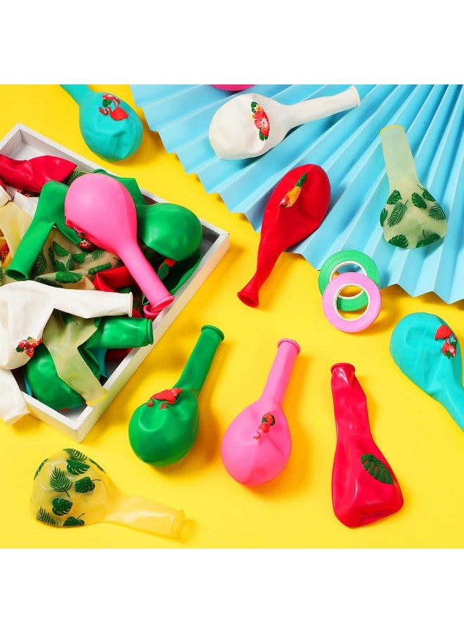 Zhanmai 50 Pcs Hawaiian Party Balloon Decorations, Aloha Tropical Luau Latex Balloons for Hawaiian Luau Party Summer Beach Birthday Tiki Bar Wedding Supplies(Flamingo) - Image 3
