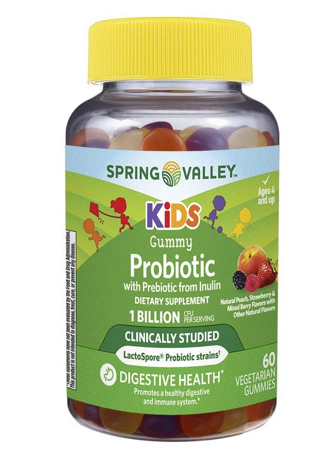 بروبيوتيك جومي للأطفال من سبرينغ فالي 1 مليار CFU + بريبيوتيك، فواكه مختلطة، 60 جومي