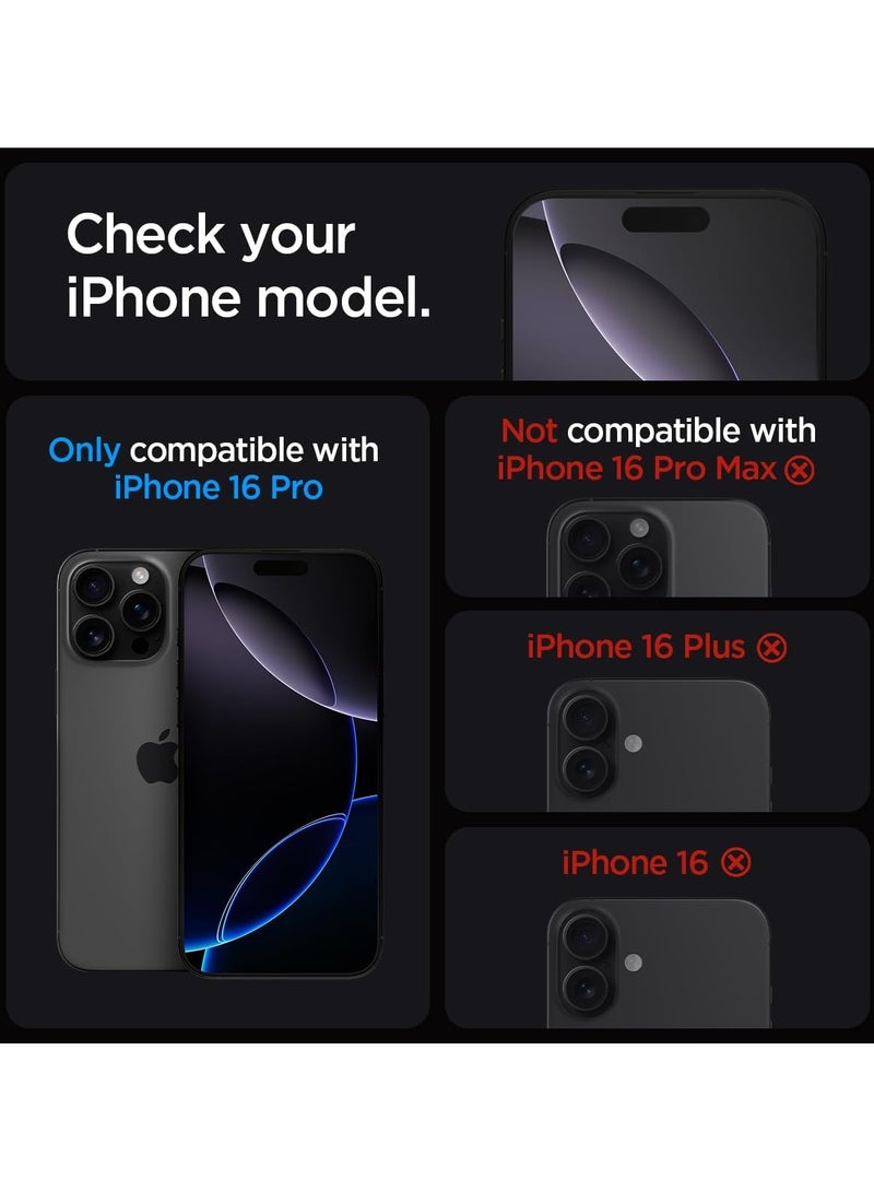 GUDOO قطعتان من واقي الشاشة GLAStR EZ FIT المصمم خصيصًا لهاتف iPhone 16 PRO (2024) من الزجاج المقوى الفاخر - جراب مناسب مع حماية المستشعر - Image 2