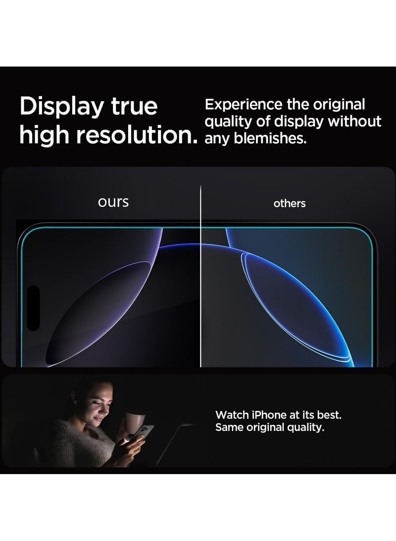 GUDOO قطعتان من واقي الشاشة GLAStR EZ FIT المصمم خصيصًا لهاتف iPhone 16 PRO (2024) من الزجاج المقوى الفاخر - جراب مناسب مع حماية المستشعر - Image 5