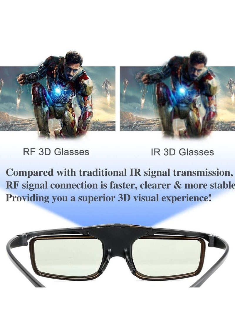 Y&D Rechargeable Active Shutter RF 3D Glasses DELFINO Glasses for Sony Epson Toshiba Sharp Compatible with TDG-BT500A SSG-5100GB AN3DG40 - Image 5