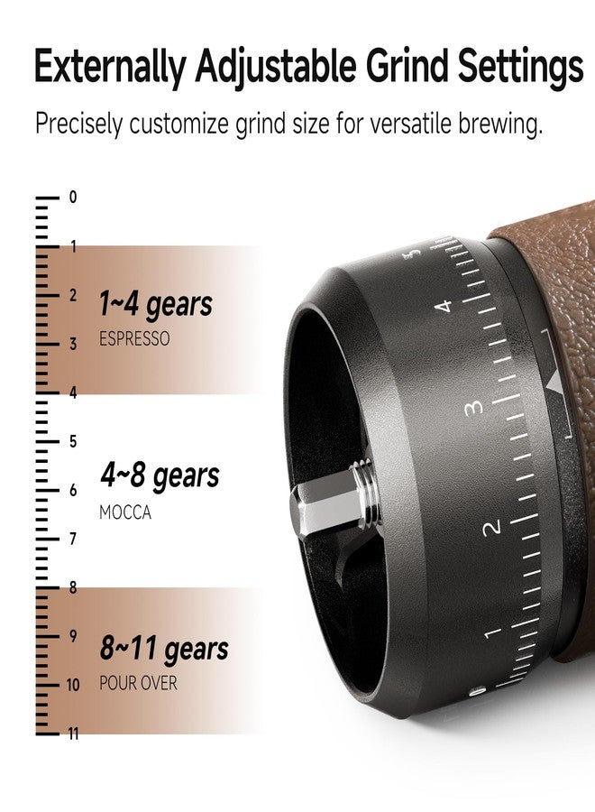 HiBREW G4B Manual Coffee Grinder with External Adjustable Dial - Aluminum Conical Burr Mill, Numerical Settings & Travel Case, Coarse to Fine Grind for Espresso Pour Over Moka Pots. 22g Capacity - Image 3