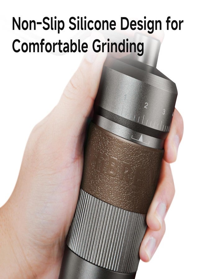HiBREW G4B Manual Coffee Grinder with External Adjustable Dial - Aluminum Conical Burr Mill, Numerical Settings & Travel Case, Coarse to Fine Grind for Espresso Pour Over Moka Pots. 22g Capacity - Image 4