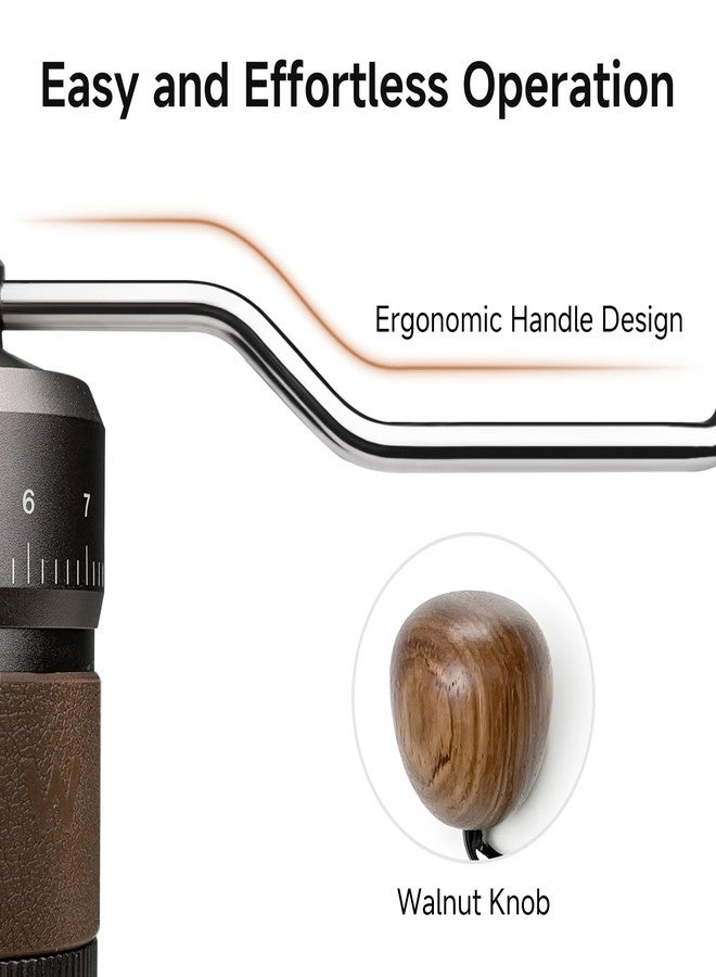HiBREW G4B Manual Coffee Grinder with External Adjustable Dial - Aluminum Conical Burr Mill, Numerical Settings & Travel Case, Coarse to Fine Grind for Espresso Pour Over Moka Pots. 22g Capacity - Image 5