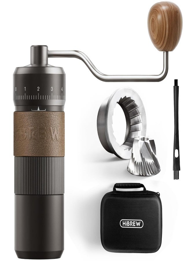 HiBREW G4B Manual Coffee Grinder with External Adjustable Dial - Aluminum Conical Burr Mill, Numerical Settings & Travel Case, Coarse to Fine Grind for Espresso Pour Over Moka Pots. 22g Capacity - Image 1