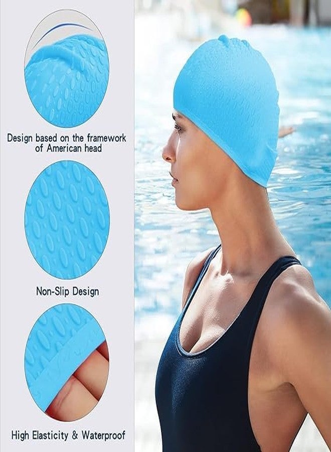 SOLDRIGHT SHOP Unisex Silicone Swim Cap | Waterproof, Soft & Comfortable for Men & Women | Anti-Slip, Durable, Secure Fit | Perfect for Long Hair, Pool & Swim Training (1 Pcs., Blue) - Image 4