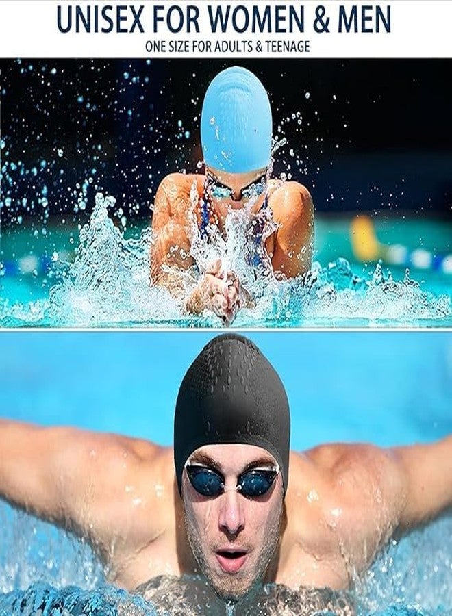 SOLDRIGHT SHOP Unisex Silicone Swim Cap | Waterproof, Soft & Comfortable for Men & Women | Anti-Slip, Durable, Secure Fit | Perfect for Long Hair, Pool & Swim Training (1 Pcs., Blue) - Image 5