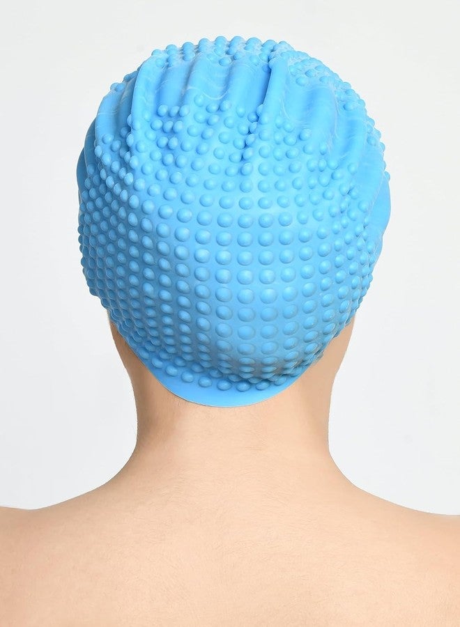 SOLDRIGHT SHOP Unisex Silicone Swim Cap | Waterproof, Soft & Comfortable for Men & Women | Anti-Slip, Durable, Secure Fit | Perfect for Long Hair, Pool & Swim Training (1 Pcs., Blue) - Image 3