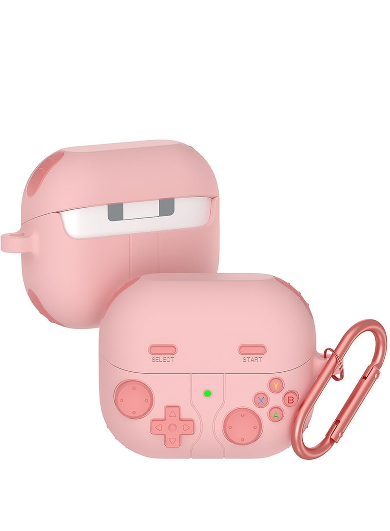 متوافق مع سامسونج غالاكسي Buds 3 / 3 برو الهاتف المحمول القضية مع سلاسل المفاتيح المحمولة لعبة تصميم الهاتف المحمول القضية دائم سيليكون القضية الواقية متوافق مع غالاكسي Buds 3 برو ( الوردي ) - Image 1