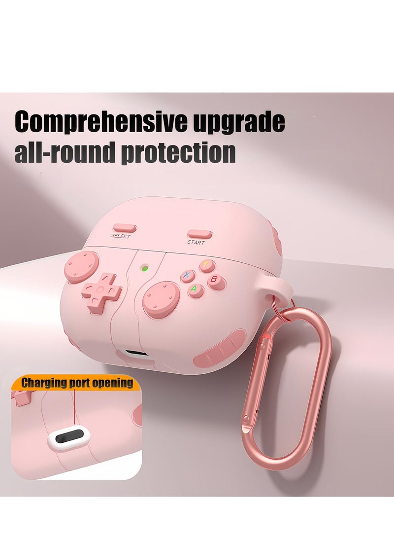 متوافق مع سامسونج غالاكسي Buds 3 / 3 برو الهاتف المحمول القضية مع سلاسل المفاتيح المحمولة لعبة تصميم الهاتف المحمول القضية دائم سيليكون القضية الواقية متوافق مع غالاكسي Buds 3 برو ( الوردي ) - Image 4