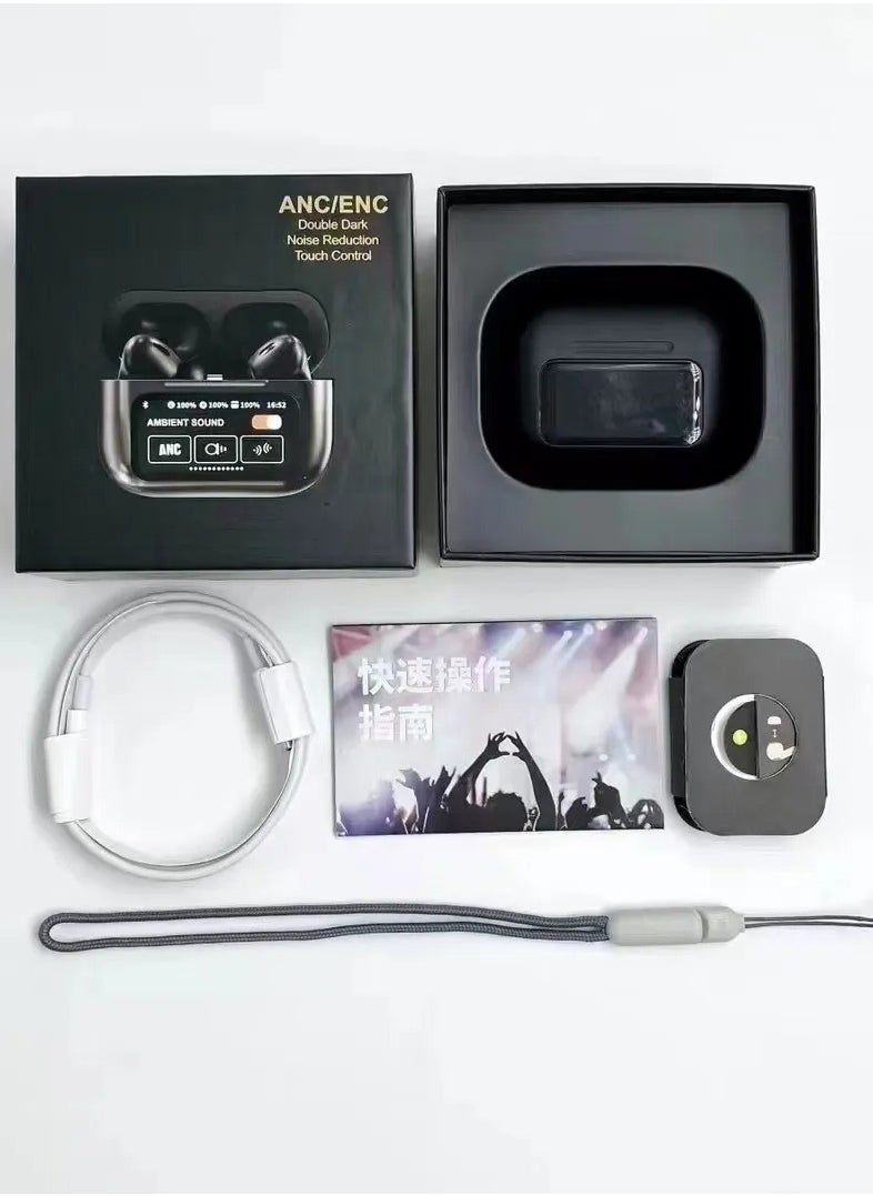 Generic - Touch Screen ENC Modes TWS Bluetooth Intelligent Sensor Touching In-Ear Headphones With Charging Box black - Image 1