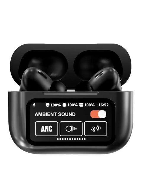 Touch Screen ENC Modes TWS Bluetooth Intelligent Sensor Touching In-Ear Headphones With Charging Box black