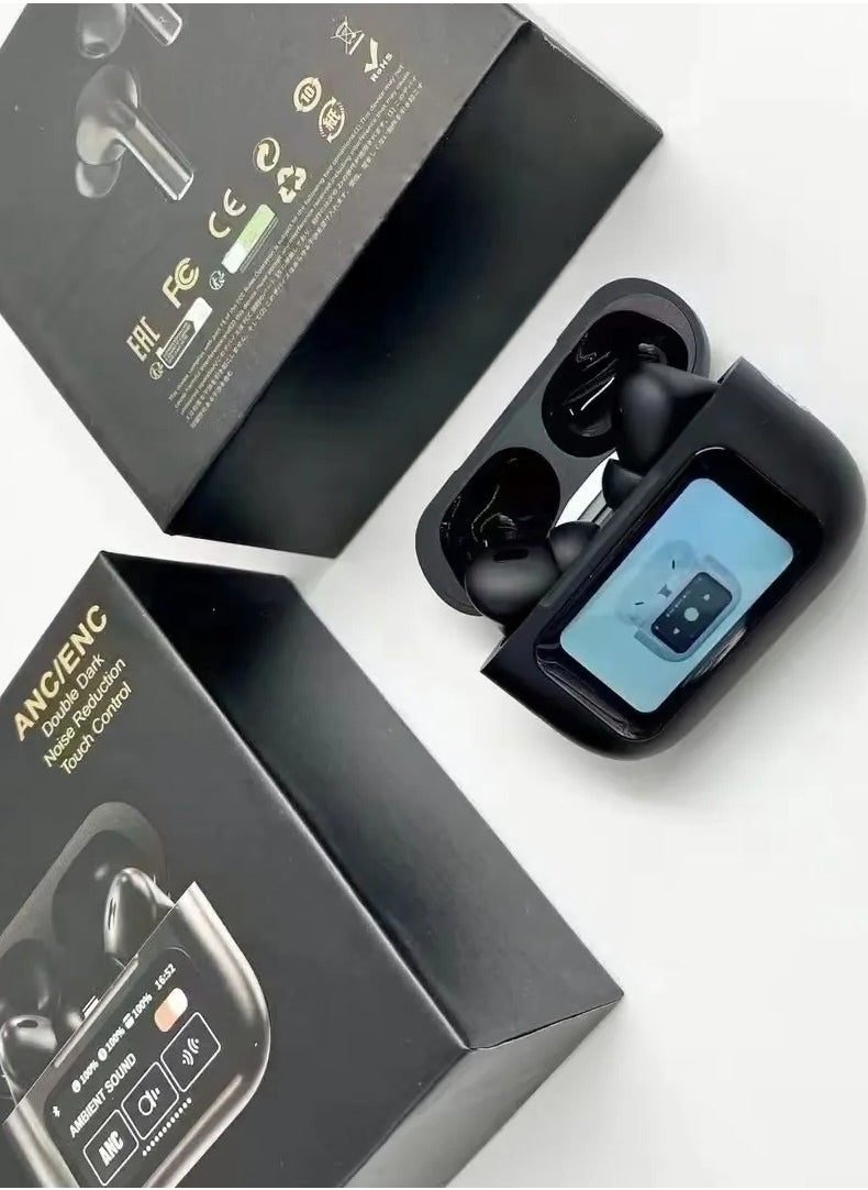 Generic - Touch Screen ENC Modes TWS Bluetooth Intelligent Sensor Touching In-Ear Headphones With Charging Box black - Image 1