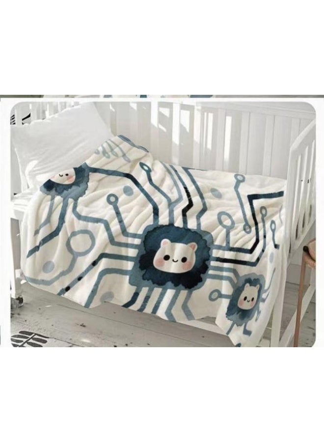 general Children's or student cartoon flannel thin blanket (warm and comfortable, suitable for sleep, games) 100cm*150cm - 1045 - Image 1