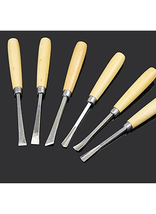 deziine DEZIINE Heavy Duty 6 Pcs Wood Carving Chisel Set for Home Professional Use  - Image 2
