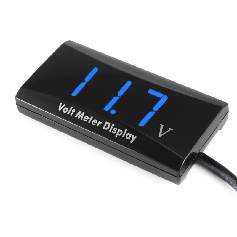 Digital Voltmeter: Blue Ultra-Thin High-Accuracy (±0.2%) Voltage Gauge - Real-Time Voltage Display Voltage Panel Meter for Vehicle Battery Monitoring - Image 1