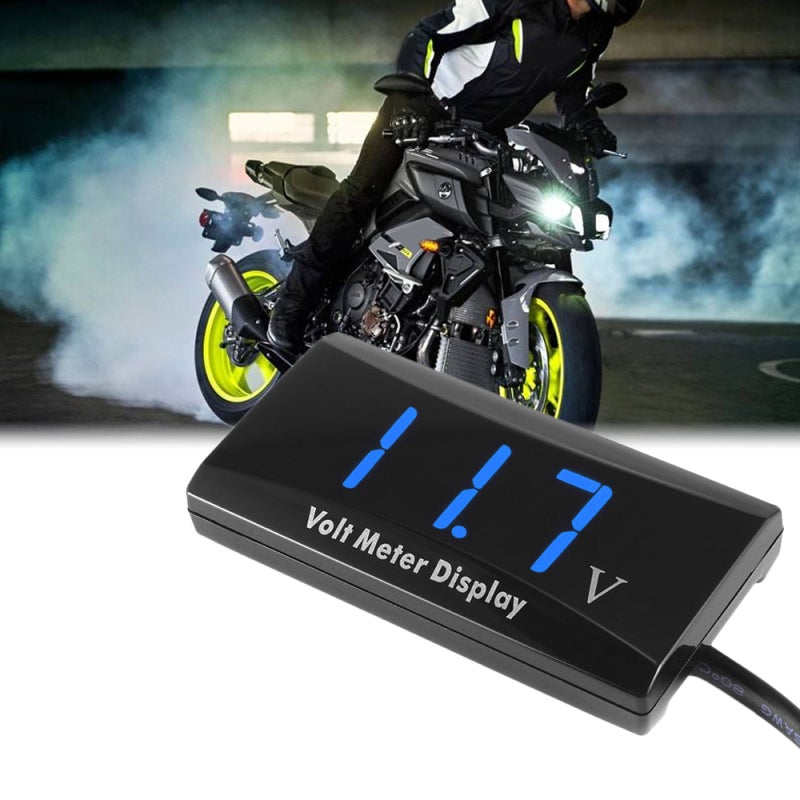 Digital Voltmeter: Blue Ultra-Thin High-Accuracy (±0.2%) Voltage Gauge - Real-Time Voltage Display Voltage Panel Meter for Vehicle Battery Monitoring - Image 2