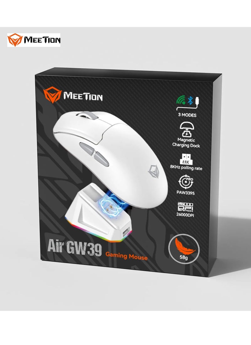 Meetion Meetion GW39 8K Wireless Gaming Mouse PAW3395 Gamer Optical Sensor 26000DPI 58G Lightweight Tri-Mode Macro Mouse for PC Laptop  - Image 2