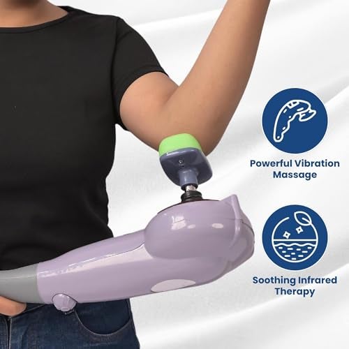 Veentus 7 Heads Body Massager Machine for Pain Relief | Magic Electric Full Body Massage Machine for Body Pain | Neck Shoulder Back Leg & Foot Massager | Heavy Duty Portable Handheld Massager Grey - Image 5