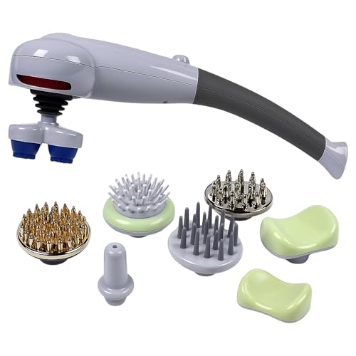 Veentus 7 Heads Body Massager Machine for Pain Relief | Magic Electric Full Body Massage Machine for Body Pain | Neck Shoulder Back Leg & Foot Massager | Heavy Duty Portable Handheld Massager Grey - Image 1