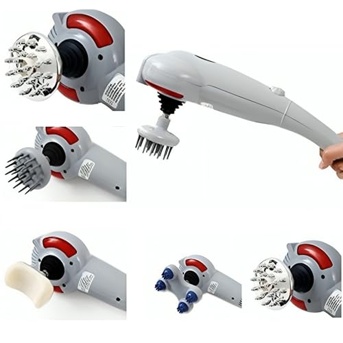 Veentus 7 Heads Body Massager Machine for Pain Relief | Magic Electric Full Body Massage Machine for Body Pain | Neck Shoulder Back Leg & Foot Massager | Heavy Duty Portable Handheld Massager Grey - Image 4