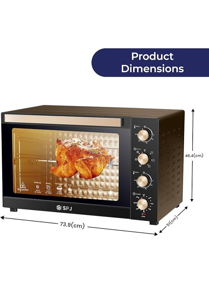 SPJ 100 L Electric Oven with 360° Rotisserie – EOW‑BR100L02 (2800 W, 7 Heat Levels) - Image 2