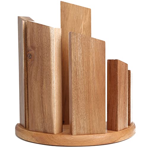 Resafy Countertop Magnetic Knife Block - Double Sided Wooden Holder w/Strong Magnets,Space Saving Up to14 Knives Large Capacity Storage Stand - Image 1