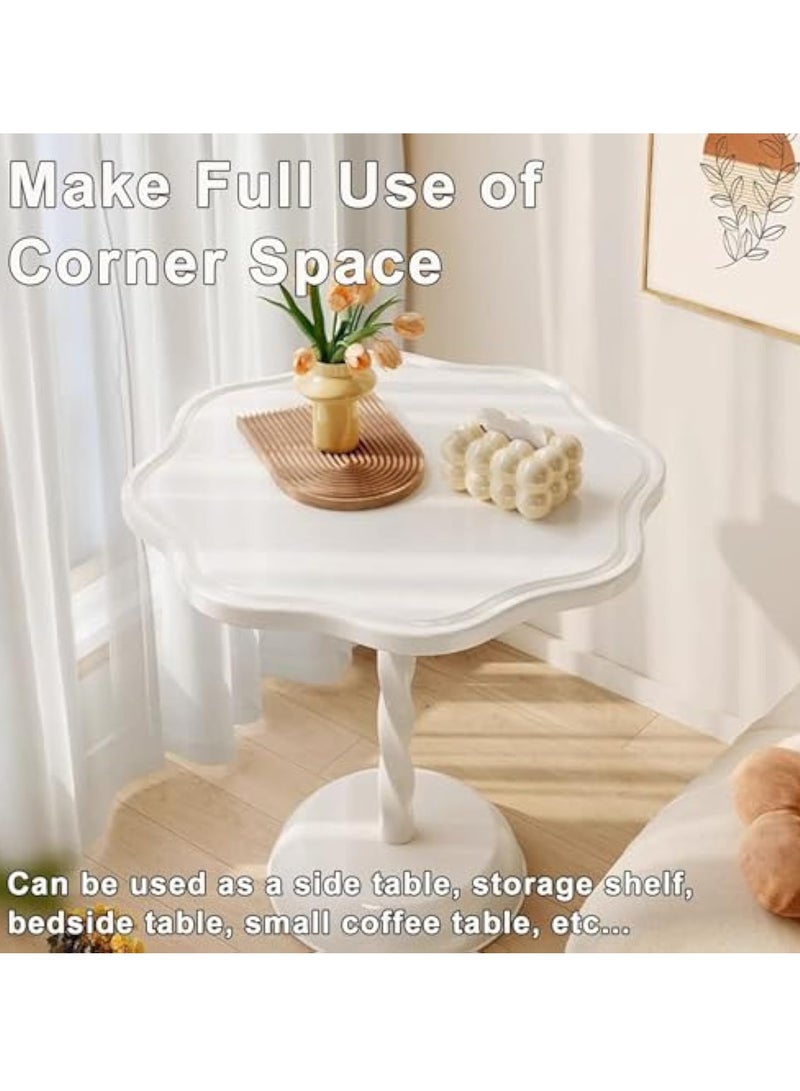 Arabest Petal End Table Side Table, Coffee Table, Modern Simple Style Coffee Table, Small Table for Living Room Bedroom Balcony, Bedside Table (Color : White)  - Image 3
