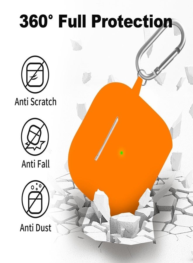 Woyinger for Airpods 4th Case Cover, Come with Cleaner Kit,Soft Skin Silicone Case Cover with Keychain, Front LED Visibl, Full Protective Case，Compatible with AirPods 4th(Orange) - Image 3