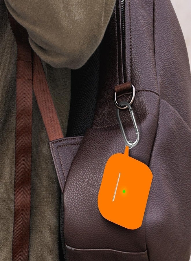 Woyinger for Airpods 4th Case Cover, Come with Cleaner Kit,Soft Skin Silicone Case Cover with Keychain, Front LED Visibl, Full Protective Case，Compatible with AirPods 4th(Orange) - Image 4
