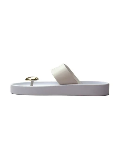 Voices Smooth Stone Women'S Anti Slip Sole  Single Strap Sandals - White