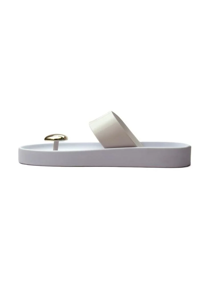 Voices Smooth Stone Women'S Anti Slip Sole  Single Strap Sandals - White