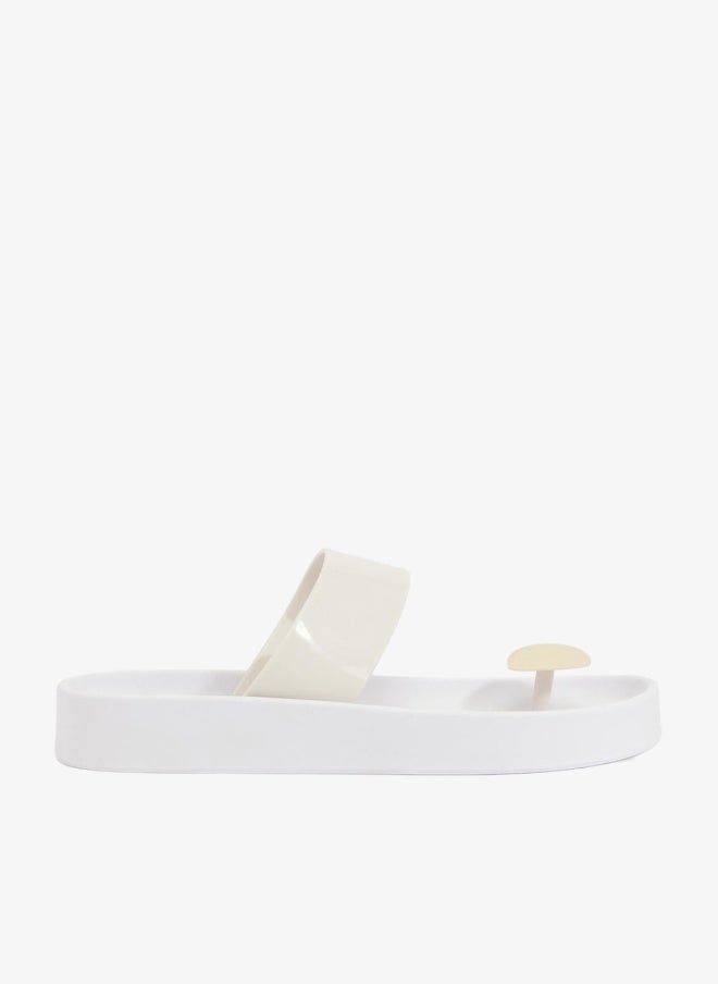 Voices Smooth Stone Women'S Anti Slip Sole  Single Strap Sandals - White - Image 1
