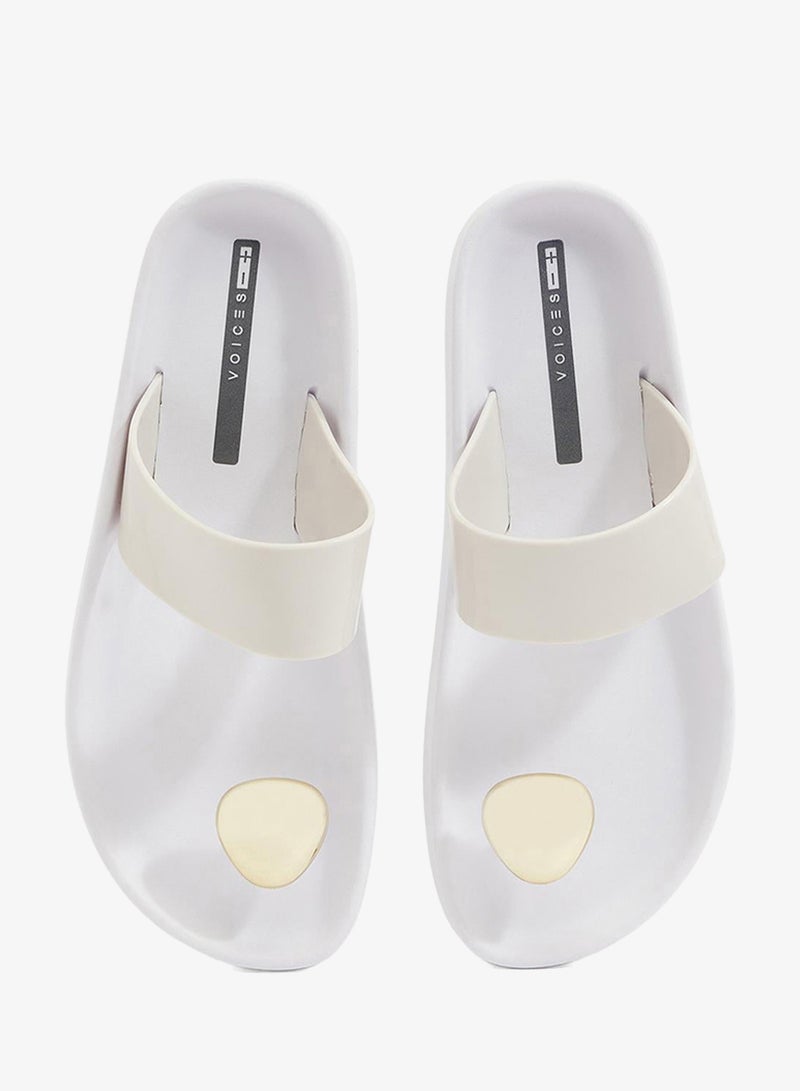 Voices Smooth Stone Women'S Anti Slip Sole  Single Strap Sandals - White - Image 4